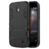 Slim Armour Tough Shockproof Case & Stand for Nokia 1 - Black